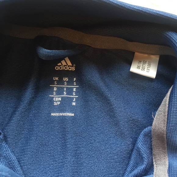 Adidas blue and gray zip track jacket - Picture 3 of 5